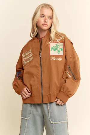 wholesale clothing west coast rodeo embroidered bomber jacket davi & dani