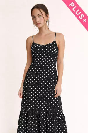 wholesale clothing plus floral drop waist spaghetti strap maxi dress davi & dani