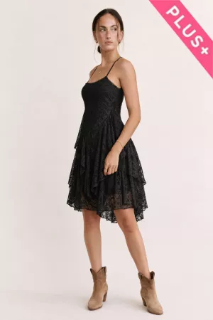 wholesale clothing plus sheer lace layered strappy dress davi & dani