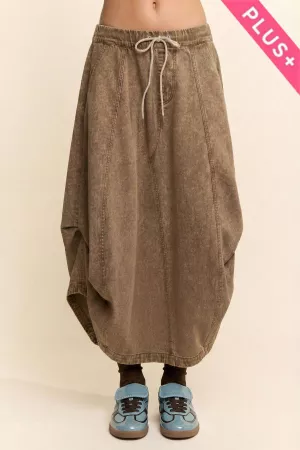 wholesale clothing plus mineral elastic denim parachute midi skirt davi & dani