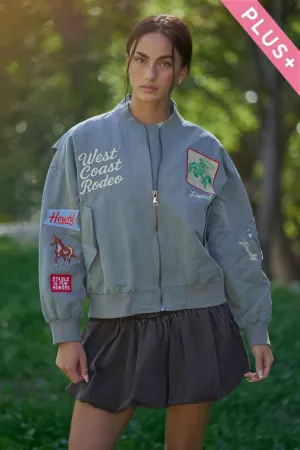 wholesale clothing plus west coast rodeo embroidered bomber jacket davi & dani