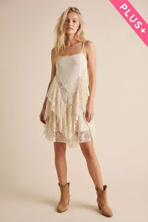 wholesale clothing plus sheer lace layered strappy dress davi & dani