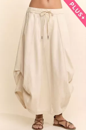 wholesale clothing plus mineral elastic denim parachute midi skirt davi & dani