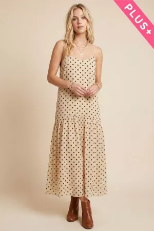 wholesale clothing plus floral drop waist spaghetti strap maxi dress davi & dani