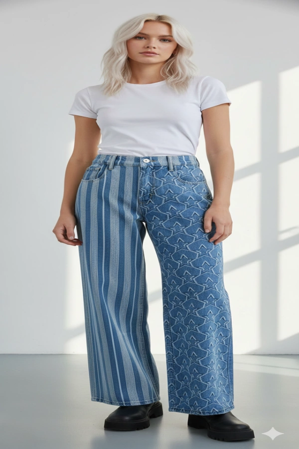wholesale clothing star and stripe denim pants davi & dani
