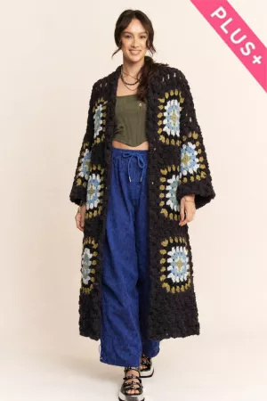 wholesale clothing plus print long sleeves button down cardigan davi & dani