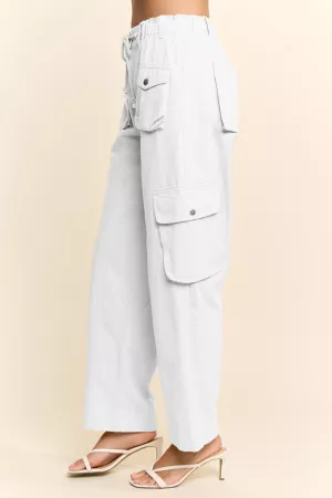 wholesale clothing solid twill denim cargo pants davi & dani