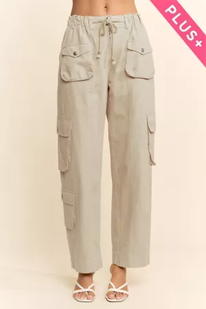 wholesale clothing plus solid twill denim cargo pants davi & dani