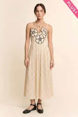 wholesale clothing plus flower embroider patchwork smock midi dress davi & dani