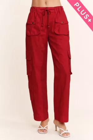 wholesale clothing plus solid twill denim cargo pants davi & dani