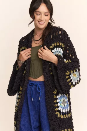 wholesale clothing print long sleeves button down cardigan davi & dani