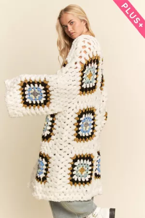 wholesale clothing plus print long sleeves button down cardigan davi & dani