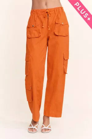 wholesale clothing plus solid twill denim cargo pants davi & dani
