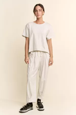 wholesale clothing garment washed short sleeve pleat top pants set davi & dani