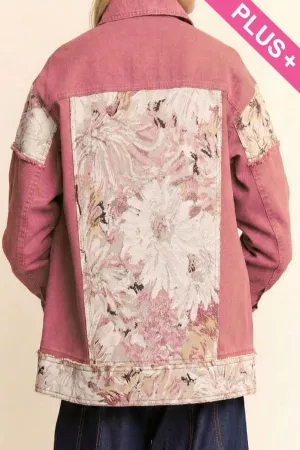 wholesale clothing plus stone denim jacquard panel midi jacket davi & dani