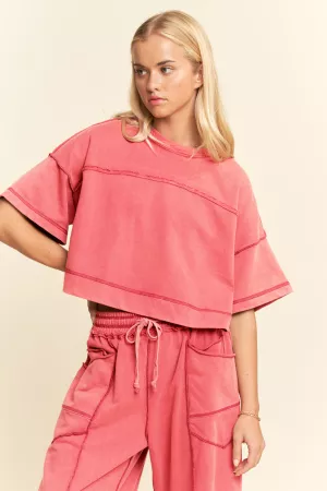 wholesale clothing mineral washed exposed barrel pants set davi & dani