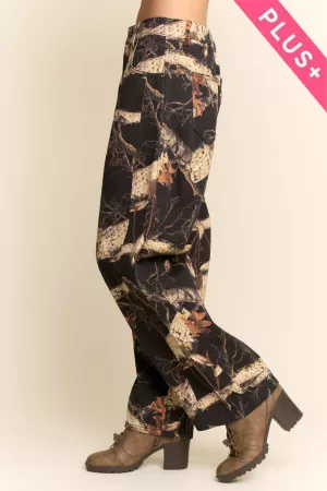 wholesale clothing plus tree camo relaxed wide leg pants davi & dani