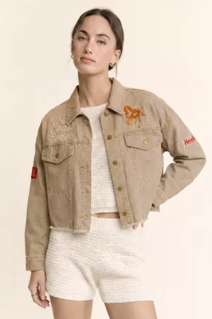 wholesale clothing button up west coast rodeo denim trucker jacket davi & dani