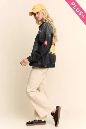 wholesale clothing plus embroidered western denim trucker jacket davi & dani