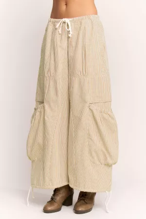 wholesale clothing striped drawstring wide leg barrel pants davi & dani