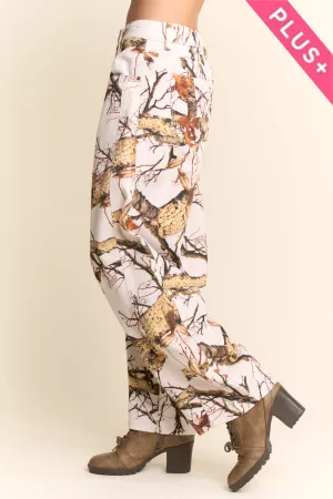 wholesale clothing plus tree camo relaxed wide leg pants davi & dani