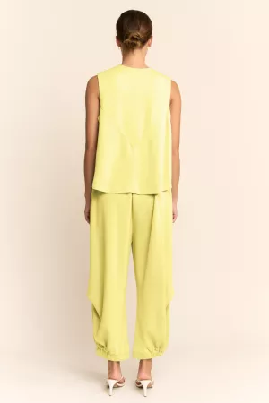 wholesale clothing solid crew neck cinch tie top waistband pants set davi & dani