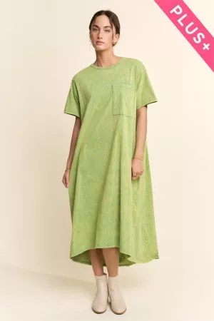 wholesale clothing plus garment washed pleated back midi dress davi & dani