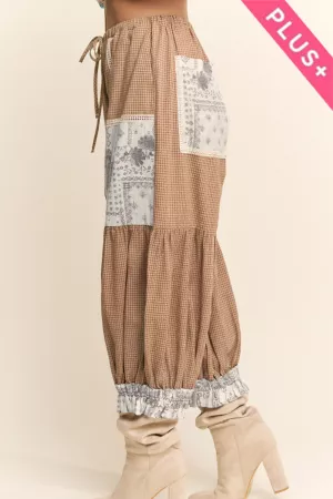 wholesale clothing plus contrast patchwork bloomer pants davi & dani
