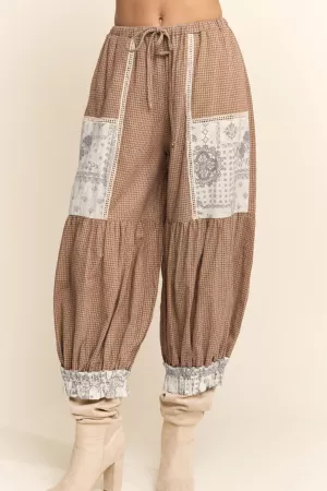 wholesale clothing contrast patchwork bloomer pants davi & dani