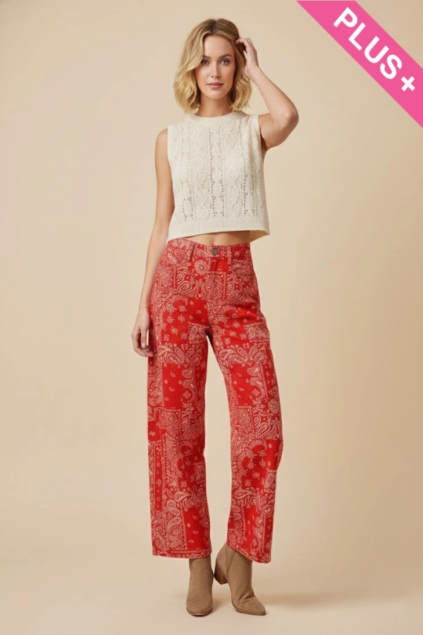 wholesale clothing plus bandana print pants davi & dani
