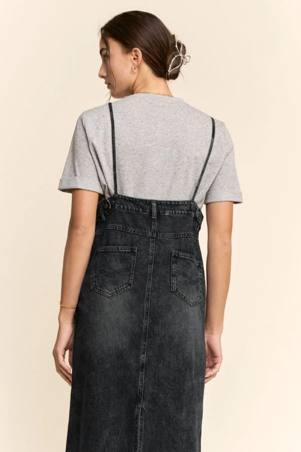 wholesale clothing casual denim slip dress with spaghetti straps davi & dani