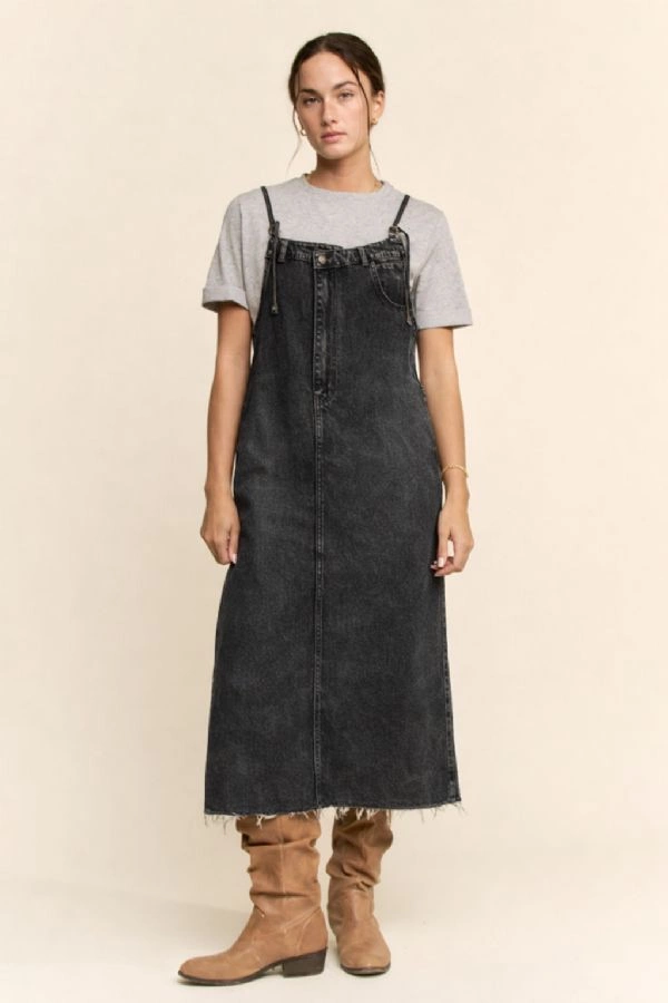 wholesale clothing casual denim slip dress with spaghetti straps davi & dani