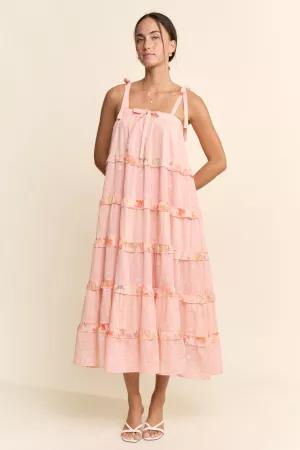 wholesale clothing ruffle tiered midi dress davi & dani