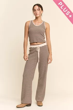 wholesale clothing plus striped knit lounge set davi & dani
