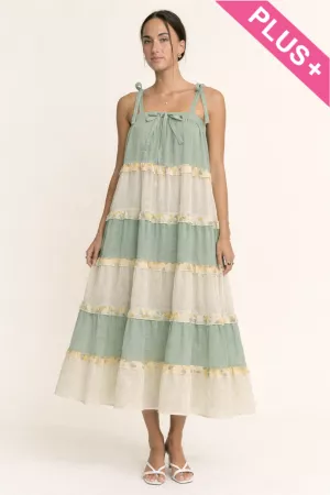 wholesale clothing plus ruffle tiered midi dress davi & dani