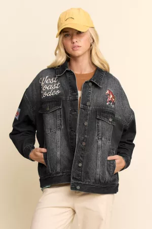 wholesale clothing embroidered western denim trucker jacket davi & dani