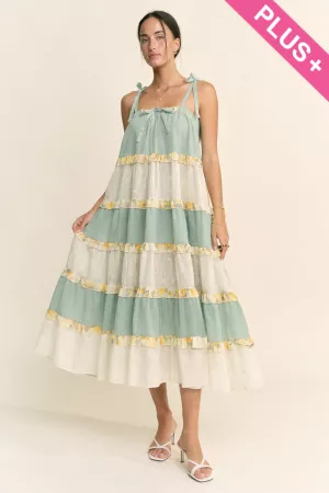 wholesale clothing plus ruffle tiered midi dress davi & dani