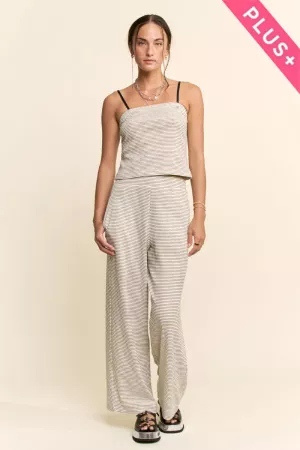 wholesale clothing plus strapless top and wide-leg pants set davi & dani