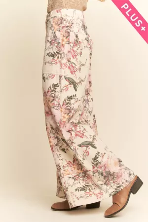 wholesale clothing plus washed  ruffle lace bottom pants davi & dani