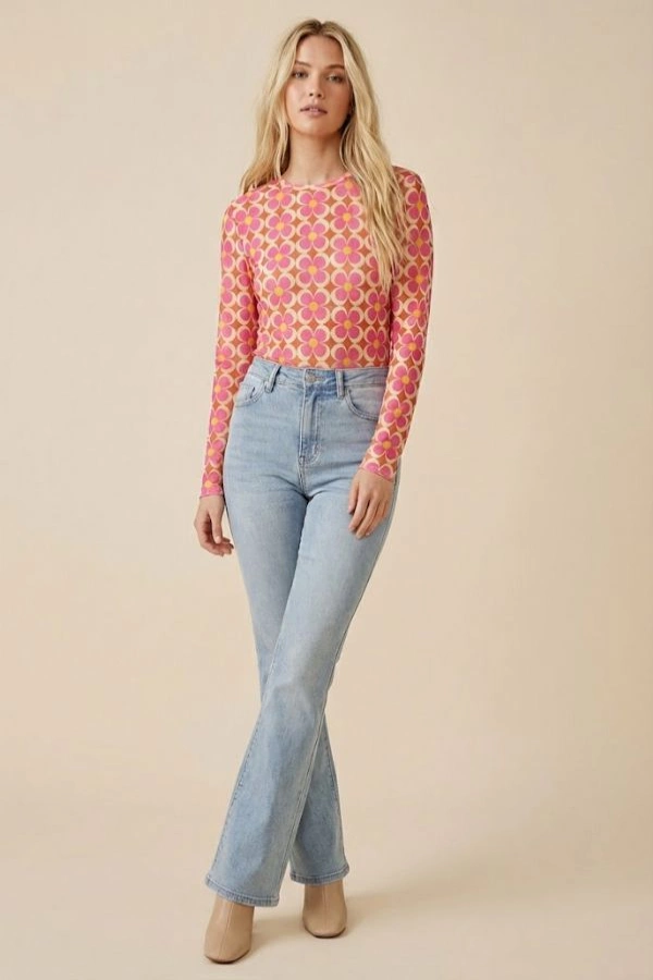 wholesale clothing vintage inspired, long-sleeve mesh top davi & dani