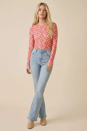 wholesale clothing vintage inspired, long-sleeve mesh top davi & dani